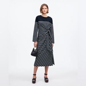 NWT Madewell Side-Tie Knit Maxi Dress in Stripe Size L